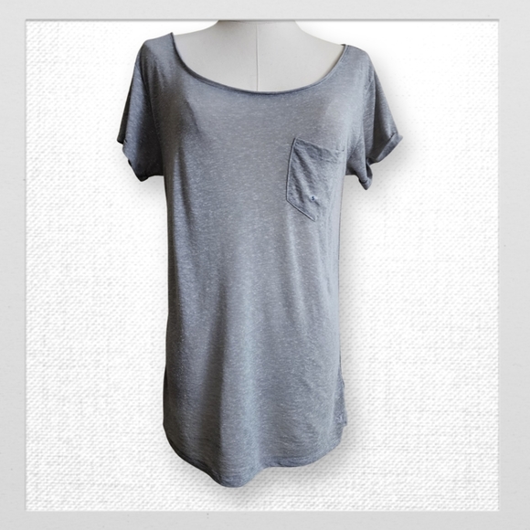 🆕️ Grey Relaxed Thin Tee with Pocket, Women's Small [NWT!] - Picture 1 of 13